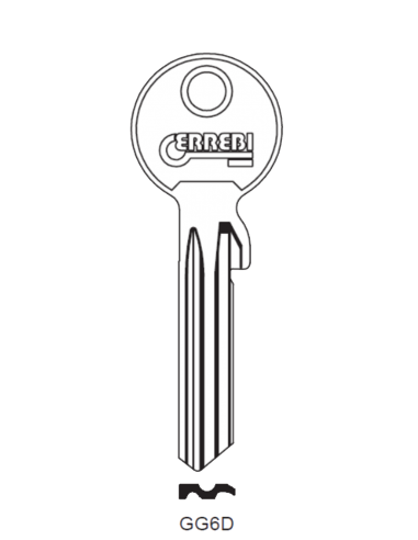 GEGE 6 Pin Key, Errebi GG6D Silca GE106 (bag of 10)